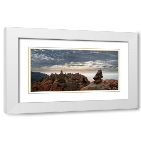 Cairns White Modern Wood Framed Art Print with Double Matting by Bravin, Fabien