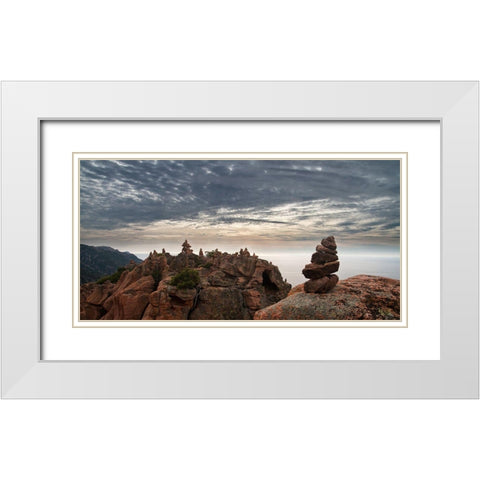 Cairns White Modern Wood Framed Art Print with Double Matting by Bravin, Fabien