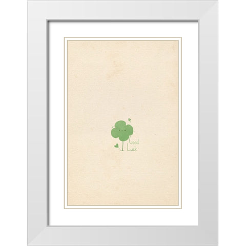 Good luck White Modern Wood Framed Art Print with Double Matting by Thai, Xuan