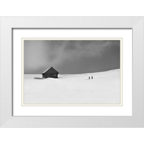 Drumul Spre Casa (The Way Home) White Modern Wood Framed Art Print with Double Matting by Dumitrescu, Vlad