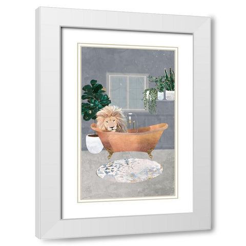 Leo Lion in Copper Bath White Modern Wood Framed Art Print with Double Matting by Manovski, Sarah