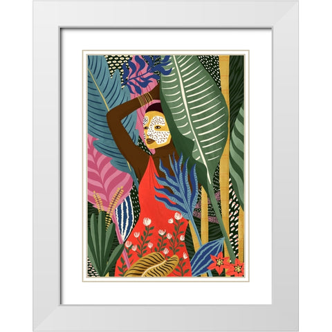 Mask White Modern Wood Framed Art Print with Double Matting by Tomljanovic, Maja