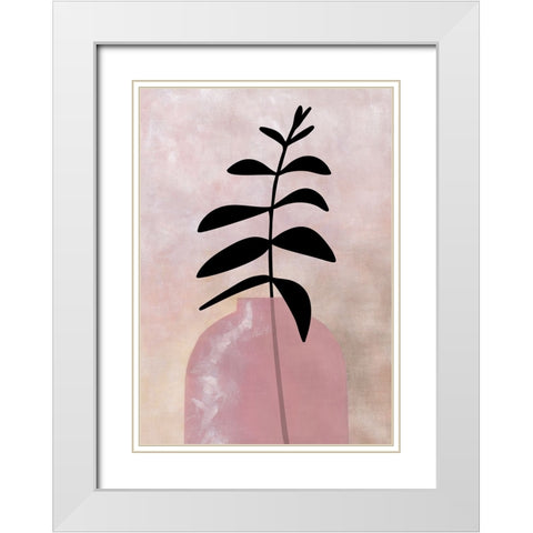 Eui vase with leaves White Modern Wood Framed Art Print with Double Matting by Laiz Blursbyai, Rosana