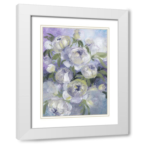 Sady painterly florals in violet White Modern Wood Framed Art Print with Double Matting by Laiz Blursbyai, Rosana