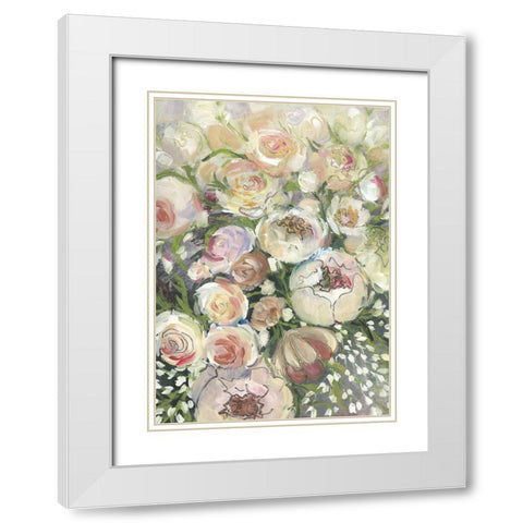 Maeve painterly florals White Modern Wood Framed Art Print with Double Matting by Laiz Blursbyai, Rosana