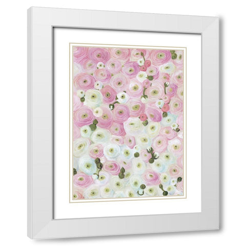 Gabry painterly ranunculus White Modern Wood Framed Art Print with Double Matting by Laiz Blursbyai, Rosana