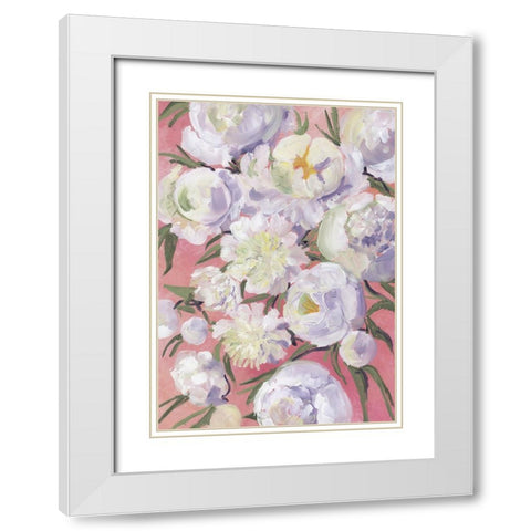 Kinsly painterly bouquet White Modern Wood Framed Art Print with Double Matting by Laiz Blursbyai, Rosana