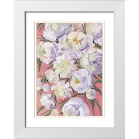 Kinsly painterly bouquet White Modern Wood Framed Art Print with Double Matting by Laiz Blursbyai, Rosana