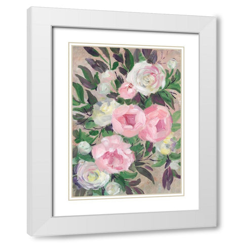Zoye painterly bouquet White Modern Wood Framed Art Print with Double Matting by Laiz Blursbyai, Rosana