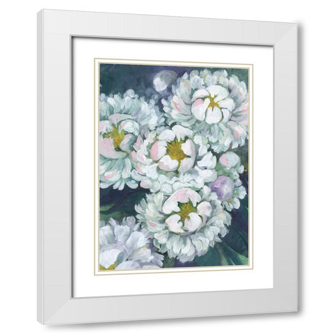 Willoh painterly peonies White Modern Wood Framed Art Print with Double Matting by Laiz Blursbyai, Rosana