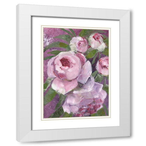 Rylee painterly roses White Modern Wood Framed Art Print with Double Matting by Laiz Blursbyai, Rosana