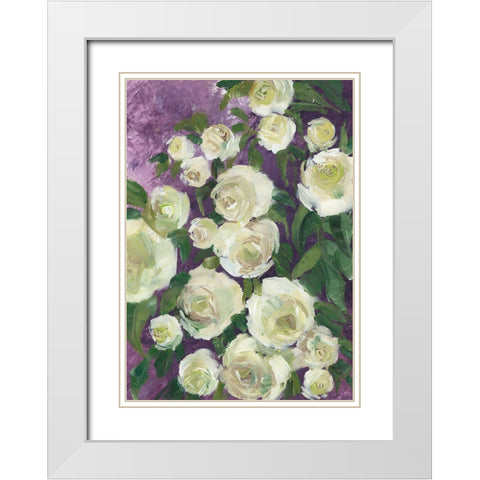 Noray painterly roses White Modern Wood Framed Art Print with Double Matting by Laiz Blursbyai, Rosana