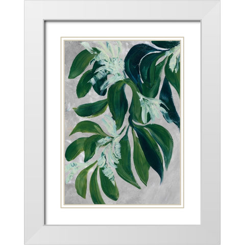 Yoon leaves White Modern Wood Framed Art Print with Double Matting by Laiz Blursbyai, Rosana