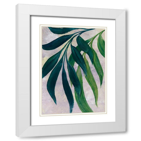 Yone leaves White Modern Wood Framed Art Print with Double Matting by Laiz Blursbyai, Rosana