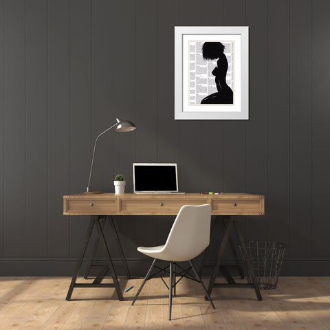 Whats in todays paper? White Modern Wood Framed Art Print with Double Matting by Harstedt, Tomas
