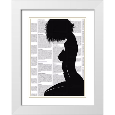 Whats in todays paper? White Modern Wood Framed Art Print with Double Matting by Harstedt, Tomas
