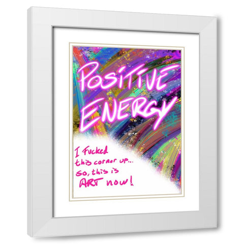 Positive Energy White Modern Wood Framed Art Print with Double Matting by Harstedt, Tomas
