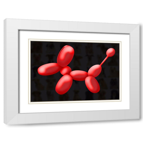 Balloon Dog White Modern Wood Framed Art Print with Double Matting by Harstedt, Tomas