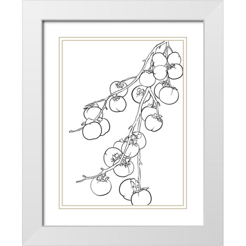 Branch of persimmons White Modern Wood Framed Art Print with Double Matting by Laiz Blursbyai, Rosana