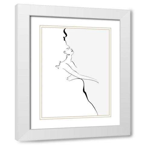 Silhouette White Modern Wood Framed Art Print with Double Matting by Laiz Blursbyai, Rosana