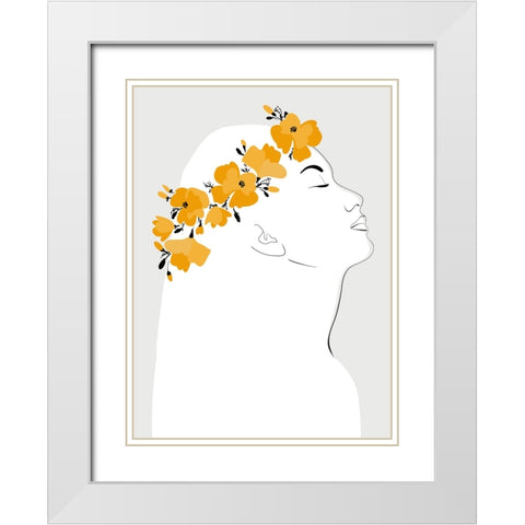 Floal Orly portrait White Modern Wood Framed Art Print with Double Matting by Laiz Blursbyai, Rosana
