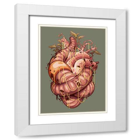 Heartworm White Modern Wood Framed Art Print with Double Matting by Lawless, Adam