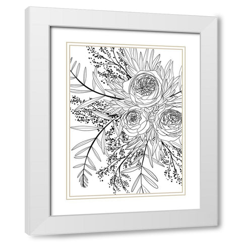 Haruyo bouquet White Modern Wood Framed Art Print with Double Matting by Laiz Blursbyai, Rosana
