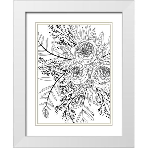 Haruyo bouquet White Modern Wood Framed Art Print with Double Matting by Laiz Blursbyai, Rosana