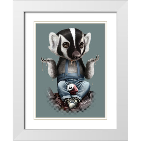 Badger Chill White Modern Wood Framed Art Print with Double Matting by Lawless, Adam