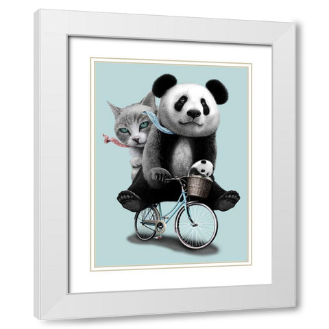 Best Friends Go Riding White Modern Wood Framed Art Print with Double Matting by Lawless, Adam