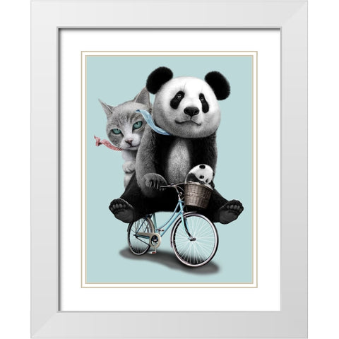 Best Friends Go Riding White Modern Wood Framed Art Print with Double Matting by Lawless, Adam