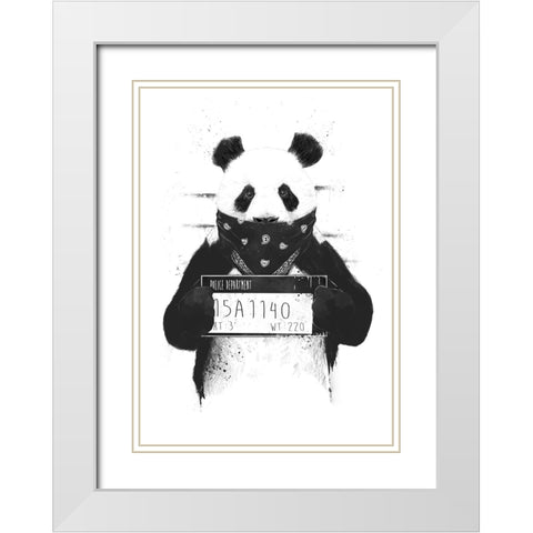 Bad Panda White Modern Wood Framed Art Print with Double Matting by Solti, Balazs