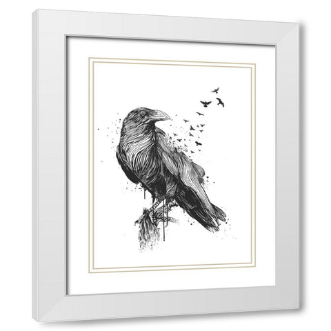 Born to be free White Modern Wood Framed Art Print with Double Matting by Solti, Balazs