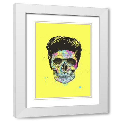 Color your skull White Modern Wood Framed Art Print with Double Matting by Solti, Balazs