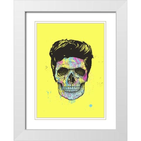 Color your skull White Modern Wood Framed Art Print with Double Matting by Solti, Balazs