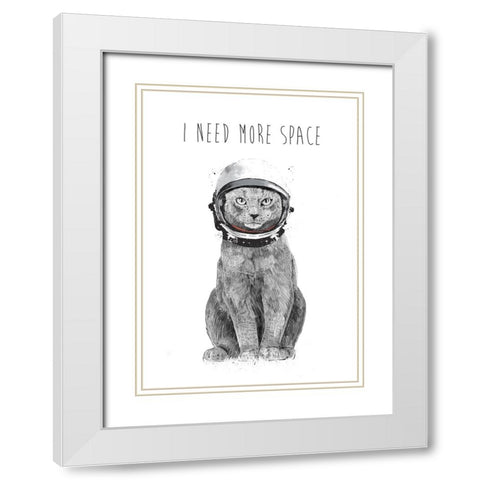 I need more space White Modern Wood Framed Art Print with Double Matting by Solti, Balazs
