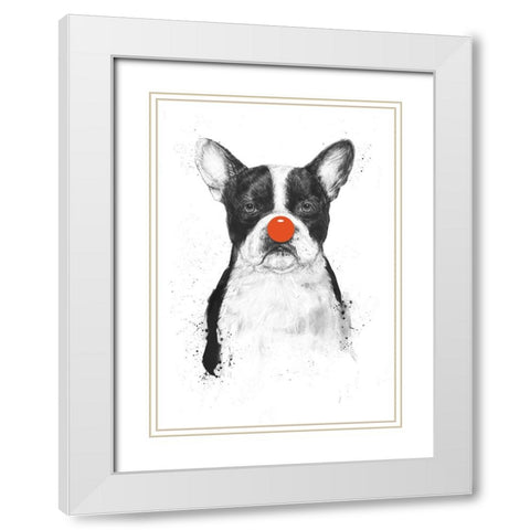 Im not your clown White Modern Wood Framed Art Print with Double Matting by Solti, Balazs