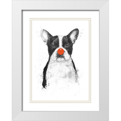 Im not your clown White Modern Wood Framed Art Print with Double Matting by Solti, Balazs
