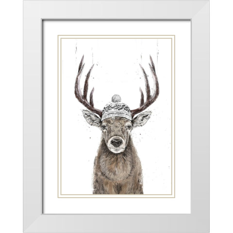 Lets go outside White Modern Wood Framed Art Print with Double Matting by Solti, Balazs