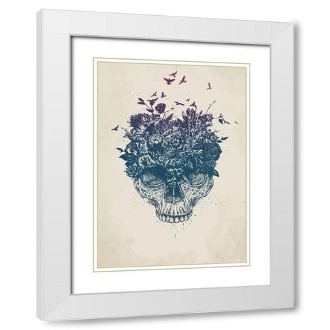 My head is a jungle White Modern Wood Framed Art Print with Double Matting by Solti, Balazs