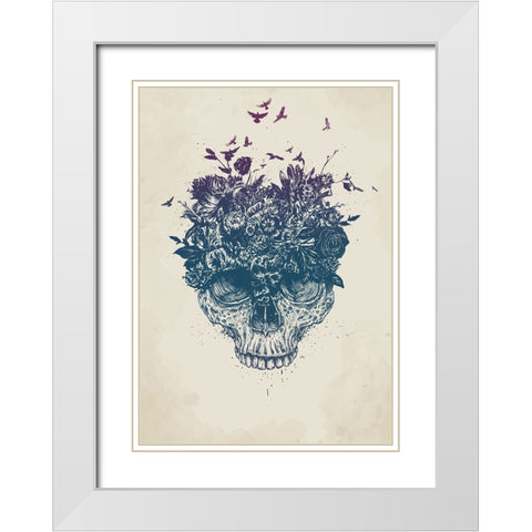 My head is a jungle White Modern Wood Framed Art Print with Double Matting by Solti, Balazs