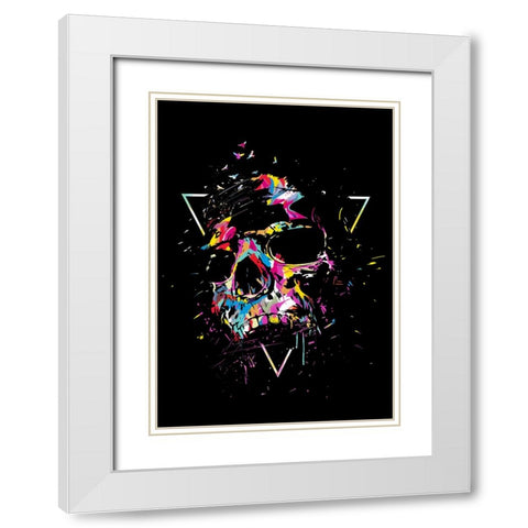 Skull X White Modern Wood Framed Art Print with Double Matting by Solti, Balazs