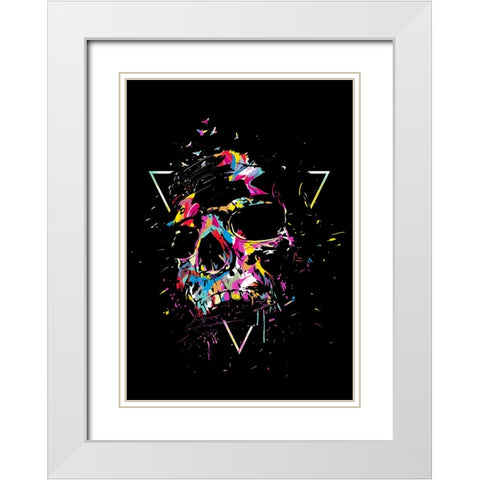 Skull X White Modern Wood Framed Art Print with Double Matting by Solti, Balazs