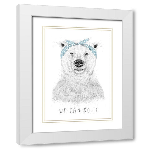 We can do it White Modern Wood Framed Art Print with Double Matting by Solti, Balazs