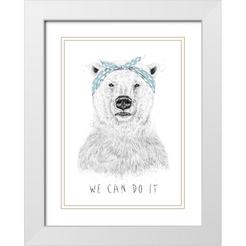 We can do it White Modern Wood Framed Art Print with Double Matting by Solti, Balazs
