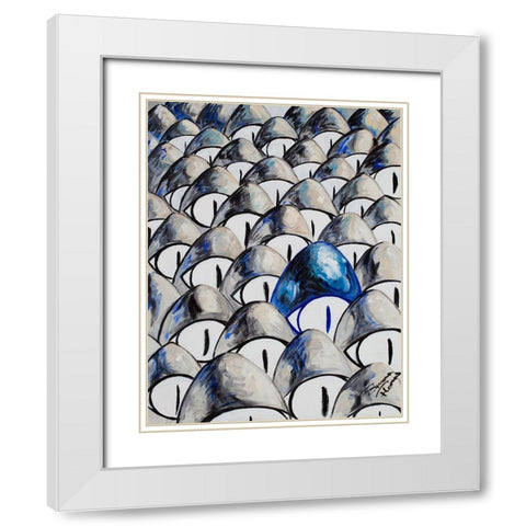 Solitude White Modern Wood Framed Art Print with Double Matting by Florea, Simona