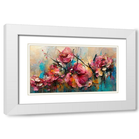 Wild Rough Roses White Modern Wood Framed Art Print with Double Matting by Treechild