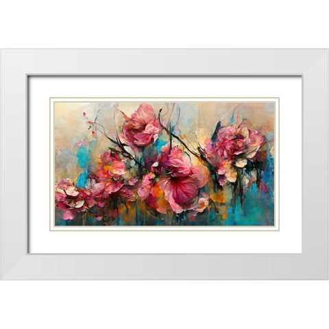 Wild Rough Roses White Modern Wood Framed Art Print with Double Matting by Treechild