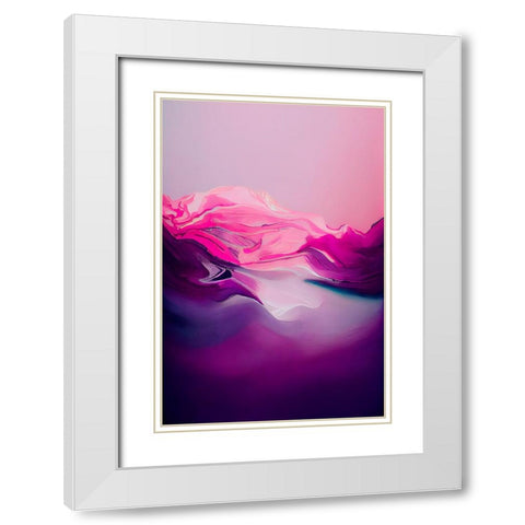 Purple Wave White Modern Wood Framed Art Print with Double Matting by Treechild