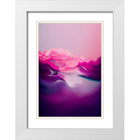 Purple Wave White Modern Wood Framed Art Print with Double Matting by Treechild